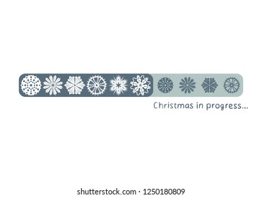 Christmas postcard with snowflakes 
