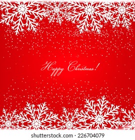 Christmas postcard with snowflakes. Vector.
