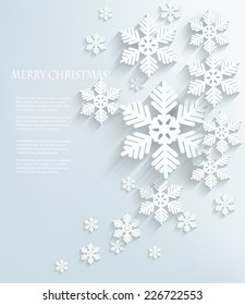 Christmas postcard with snowflakes. Vector.