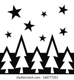 Christmas postcard, vector icon