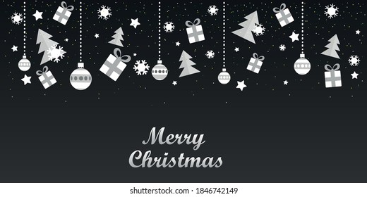Weihnachtsposterhintergrund. Weihnachts-Promotion-Plakatvorlage mit Weihnachtsdekorationen und fröhlichem Neujahrskonzept. mit Platz für Text.