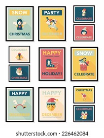 Christmas poster banner design flat background set, eps10