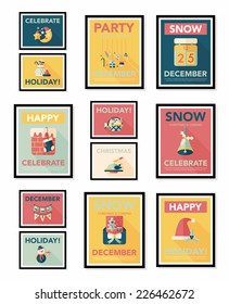 Christmas poster banner design flat background set, eps10