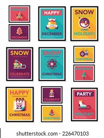 Christmas poster banner design flat background set, eps10