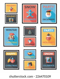 Christmas poster banner design flat background set, eps10