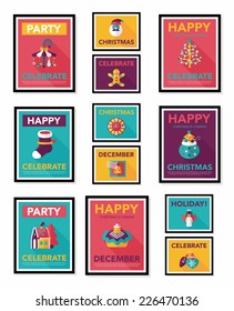 Christmas poster banner design flat background set, eps10