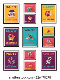 Christmas poster banner design flat background set, eps10
