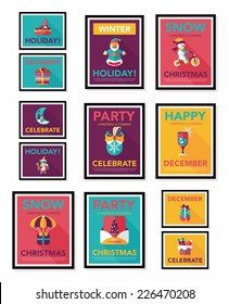 Christmas poster banner design flat background set, eps10