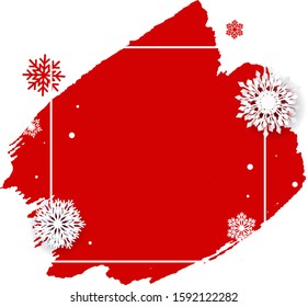 Christmas Poster With Blobs Isolated White Background Vector Illustration