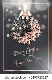 Christmas Poster or Card Template with Star Ball