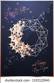 Christmas Poster or Card Template with Wreath