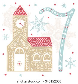 Christmas poster. Colorful Christmas Advent Calendar | Countdown to Christmas | 7