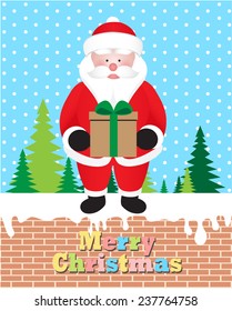 Christmas poster design with Santa Claus & elf 