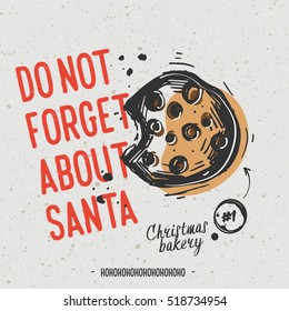 Christmas Poster - Do not forget about Santa. Christmas elements