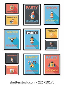 Christmas poster flat banner design flat background set, eps10