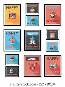 Christmas poster flat banner design flat background set, eps10