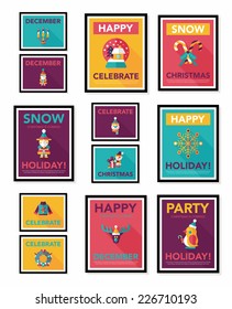Christmas poster flat banner design flat background set, eps10