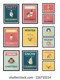 Christmas poster flat banner design flat background set, eps10