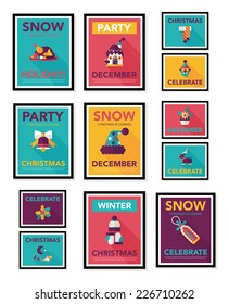 Christmas poster flat banner design flat background set, eps10