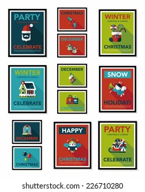 Christmas poster flat banner design flat background set, eps10