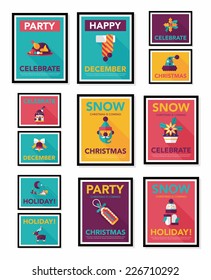 Christmas poster flat banner design flat background set, eps10