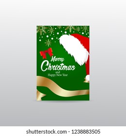 Christmas Poster With Green Background Vector