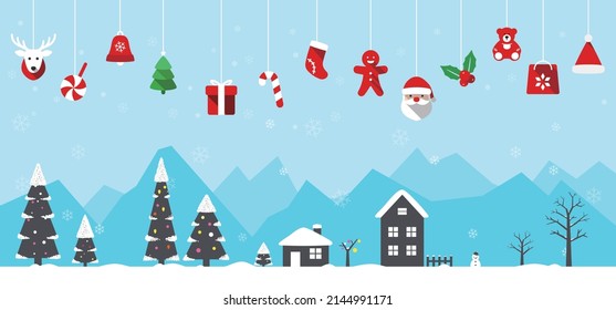 Christmas poster, greeting card design vector illustration