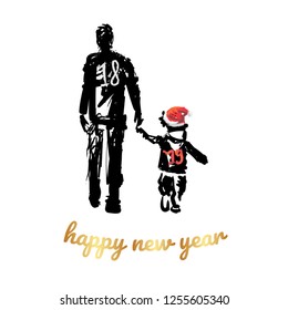 Christmas poster, greeting cards. Happy new year celebration concept