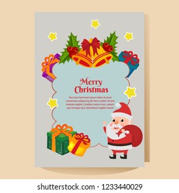 christmas poster with happy santa claus