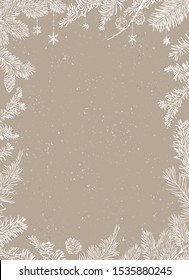 Christmas Poster - Illustration. Vector illustration of Christmas Background with branches of christmas tree.