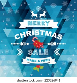 Christmas Poster Sale.Typography.Vector illustration.