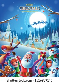 christmas poster with santa claus