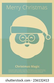 Christmas poster with Santa Claus. Vector illustration, flat design, EPS 10.