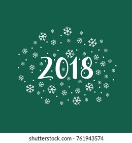 Christmas poster with snowflakes. Happy new year 2018. Design elements for holiday cards, for decorations. Vector Illustration background.