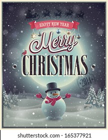 Christmas Poster. Vector illustration.