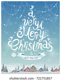 Christmas Poster. Vector illustration.