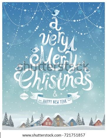 Christmas Poster. Vector illustration.