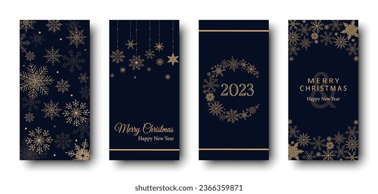 Christmas Poster. Winter poster template. Christmas background with snowflakes. Poster, banner or background. Vector illustration