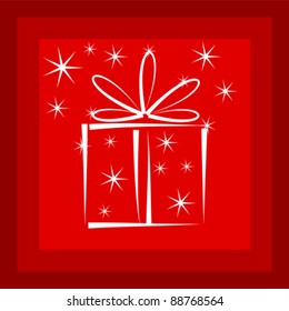 Christmas present - abstract vector illustration