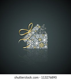 Christmas present box made from snowflakes