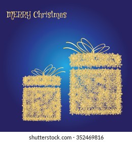 Christmas present box made from snowflakes - christmas card