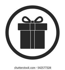 Christmas or present box symbol sign silhouette icon on background
