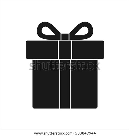 Christmas or present box symbol sign silhouette icon on background