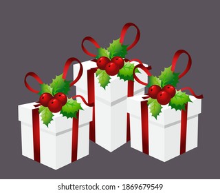 Christmas present box vector design