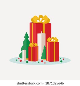 Caja de regalo de Navidad - Ilustración de material vectorial