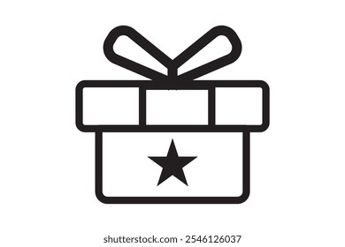 Christmas present box vector symbol in pink filled and outlined style. Surprise gift boxes