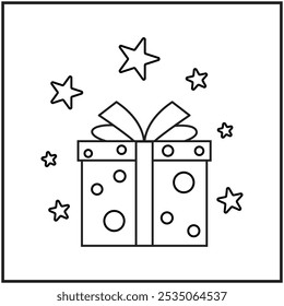 Christmas Present Coloring Page for Kids