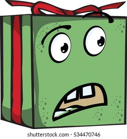 Christmas present emoticon vector illustration
