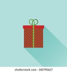 Christmas present flat icon