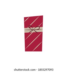 Christmas present flat vector illustration.